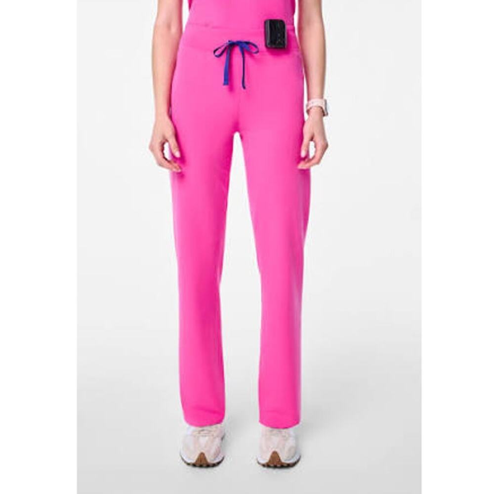 Figs Livingston High Waisted Straight Leg Scrub Pant Pink Size XLP